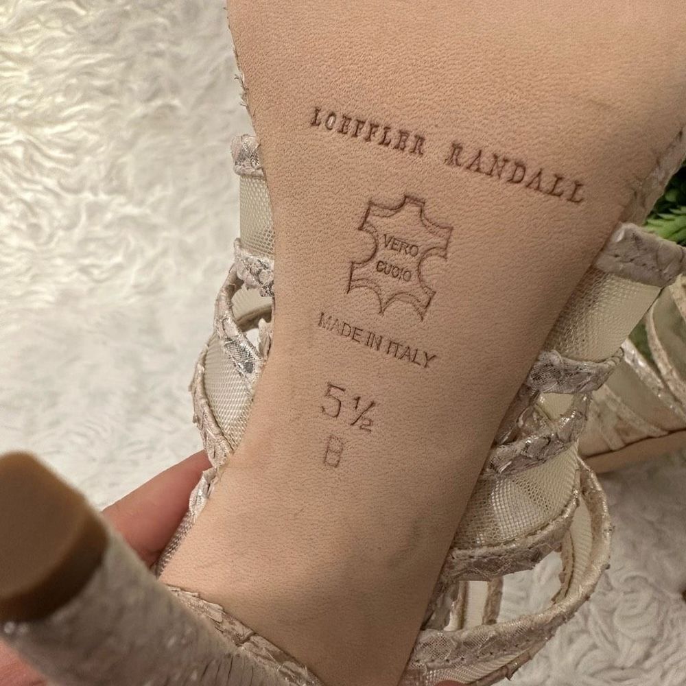 Loeffler Randall Paige Strappy Python Metallic Le… - image 8